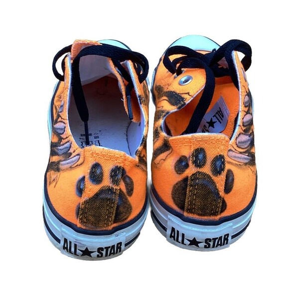 Converse All Star 131275F Orange Mens Size 7 Women’s 9 Customized Claws/ Prints - Picture 8 of 12